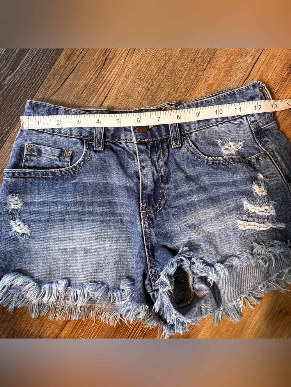 Rue21 Light Blue Distressed Denim Cutoff Shorts - Picture 2 of 6
